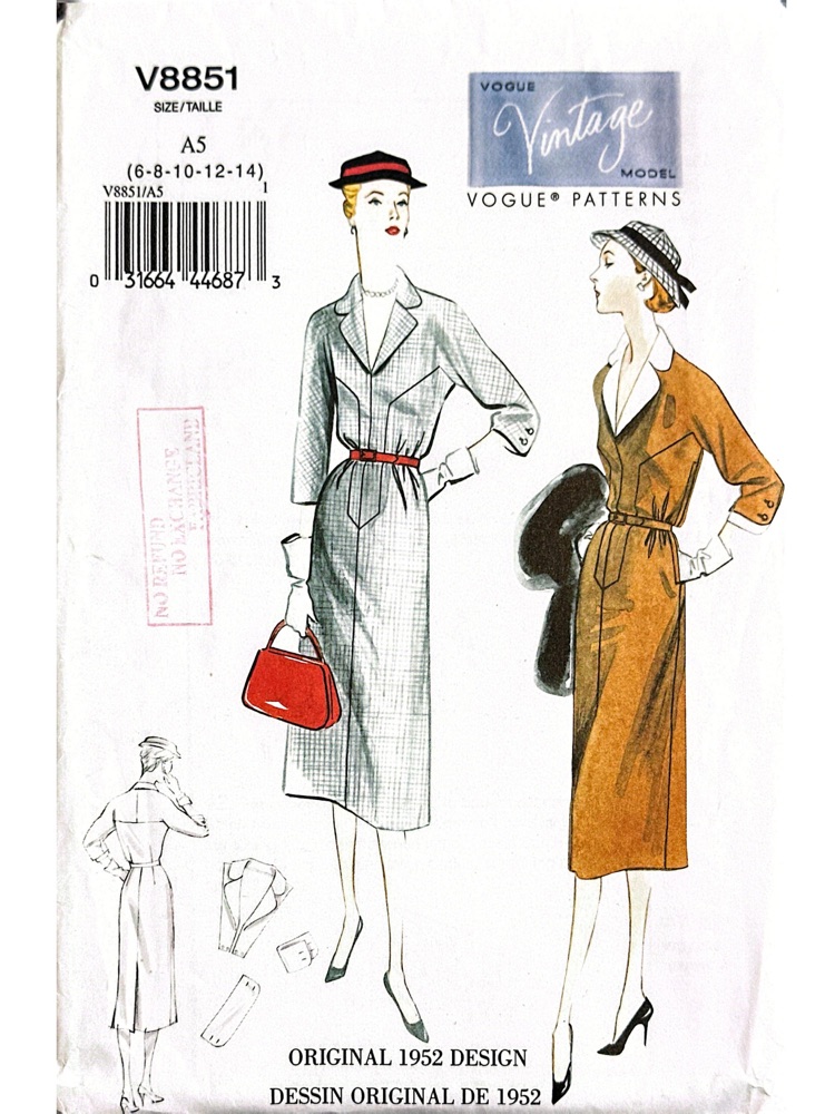 Vogue V8851 sewing pattern envelope